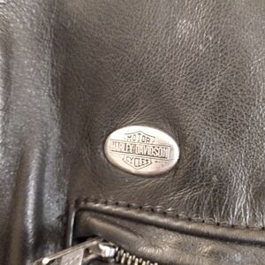 Harley Davidson mens size large black leather coat